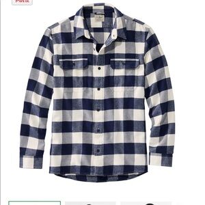 LL Bean Men’s XL 100% Organic Cotton Flannel Button Down NWT